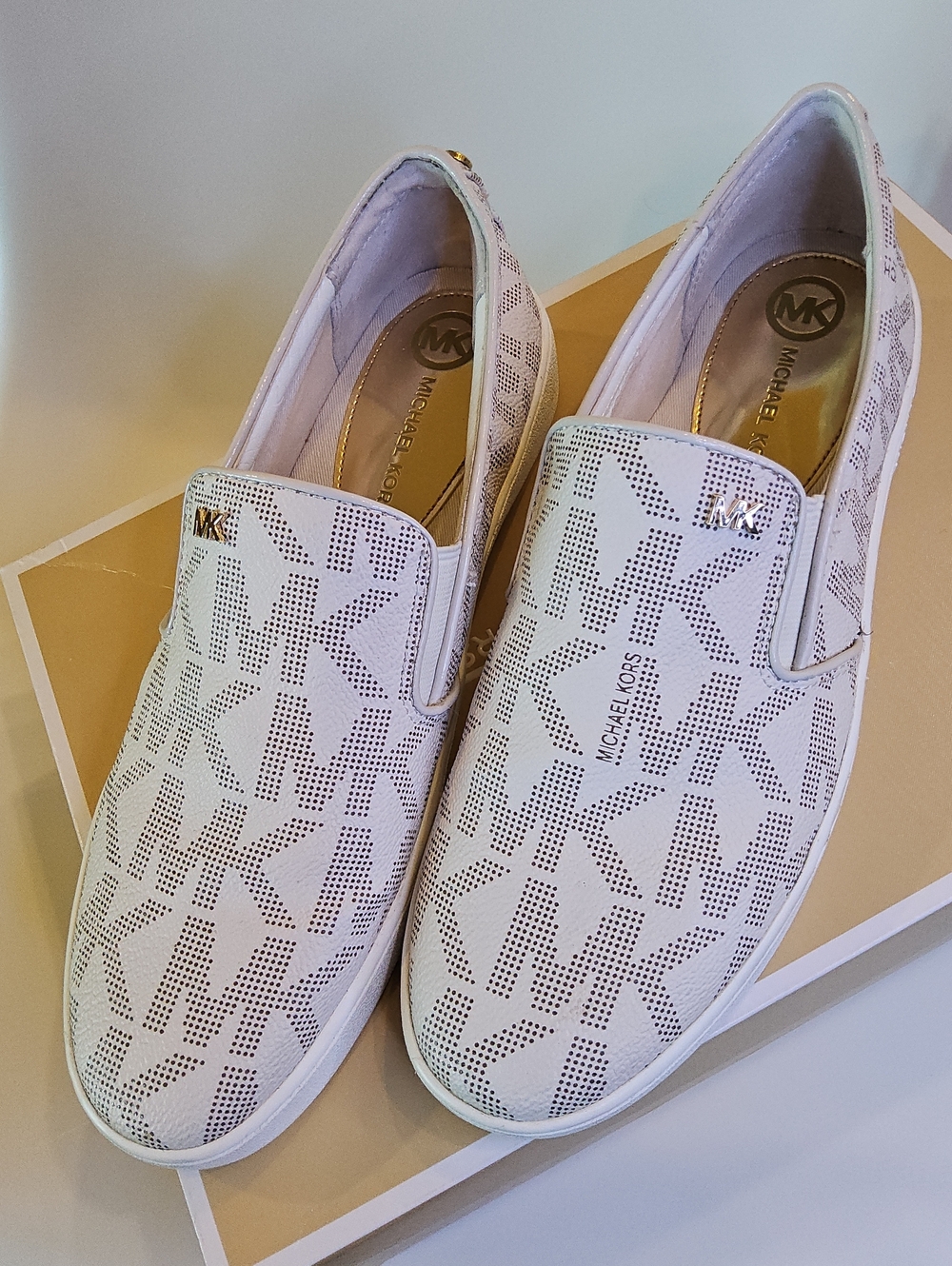 Michael Kors Keaton Perforated Logo Slip-On Flats
